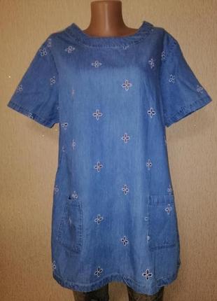 Красивая котоновая блузка, футболка, кофта 16 размера cotton traders3 фото