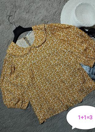 Гарний топ з коміром та об'ємними рукавами/блузка/блуза1 фото