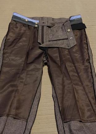 Мягкие меланжевые полушерстяные коричневые формальные брюки hockerty германия 32/305 фото