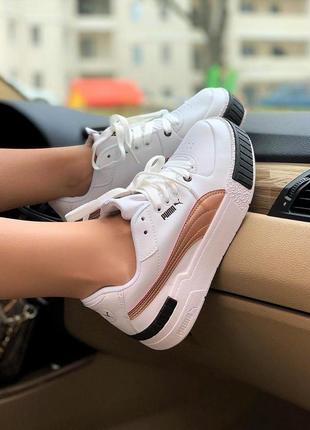 Puma cali gold стильні жіночі кросівки пума в білому кольорі (36-40)💜