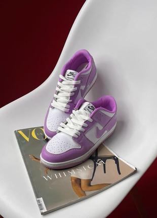 Nike sb dunk low purple/white яскраві кросівки демі фіолетові з білим весна осінь яркие фиолетовые кроссовки демисезон скидка знижка9 фото