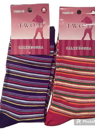 Носки цветные, носки высокие женские calze donna1 фото