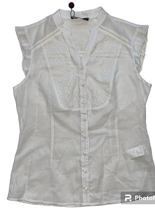 Блузка біла, блузка бавовна, жіноча блузка ошатна, гарна блузка з вишивкою, елегантна блузка