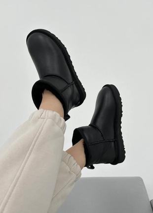 Демисезон ugg mini black premiun leather2 фото