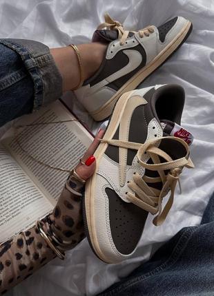 Кросівки nike air jordan 1 low og ‘reverse mocha'  travis scott