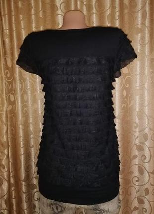 💖💖💖красивая женская черная трикотажная футболка, блузка в рюш dorothy perkins💖💖💖7 фото