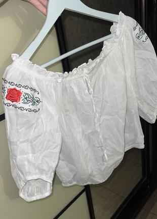 Сорочка оригінальна рубашка  біла вишиванка