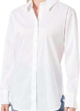 United colors of benetton стильная базовая повседневная casual белая рубашка оверсайз oversize оригинал, р.м3 фото