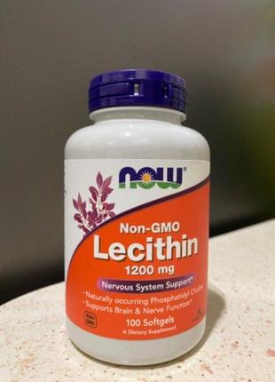 Now foods, лецитин без гмо, 1200 мг, 100 капсул2 фото