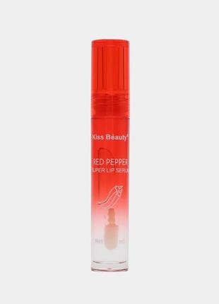 Блеск для увеличения объёма губ с экстрактом красного перца lip serum kiss beauty red pepper 5 ml