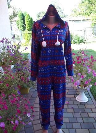 ( 46 / 48 р) флисовый комбинезон пижама кигуруми кігурумі слип женский1 фото
