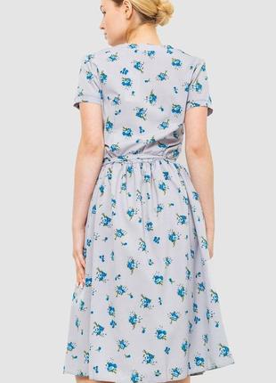Сукня з квітковим принтом, колір сірий3 фото