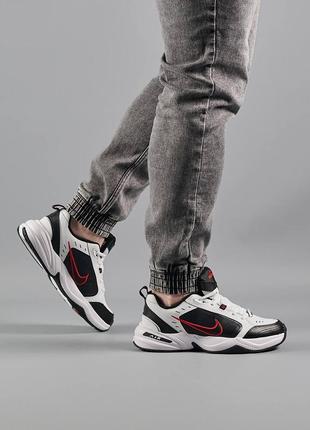 Чоловічі кросівки nike air max monarch iv чорно білі повсякденні шкіряні кросівки найк айр макс монарх9 фото