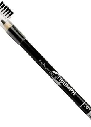 Карандаш для бровей с щеточкой triumph eyebrow pencil №001 черный