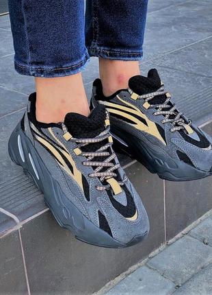 Adidas yeezy boost 700 кроссовки адидас с рефлективными вставками черный цвет (36-40)💜