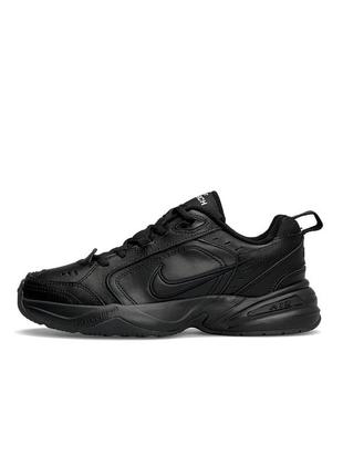 Кросівки чоловічі nike air max monarch iv black чорні повсякденні шкіряні кросівки найк айр макс монарх1 фото