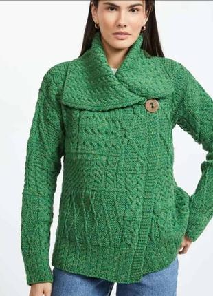 Blarney woolen mills женский свитер/ кардиган l, вязаный меринос, ирландия1 фото