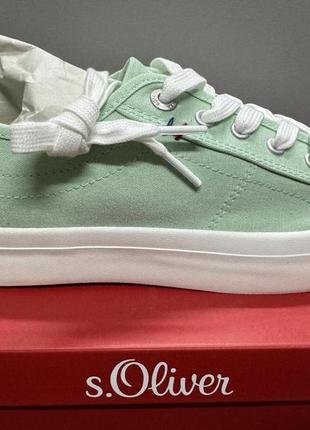 S. oliver canvas trainers pale green (101.003.106.23678) женские кроссовки, 39 размер новые!!!7 фото