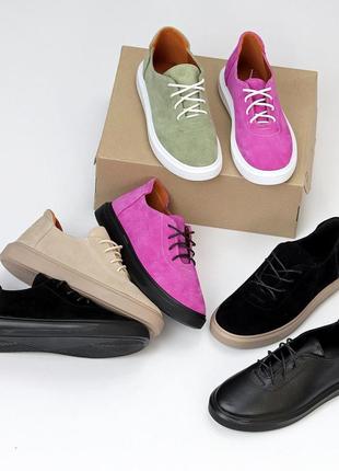Туфлі на шнурівці у чорному рожевому бежевому та оливковому кольорі ❤️❤️❤️3 фото