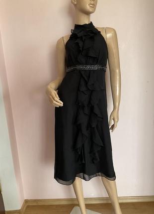 Чорна ошатна шовкова сукня/s/ brend monsoon1 фото