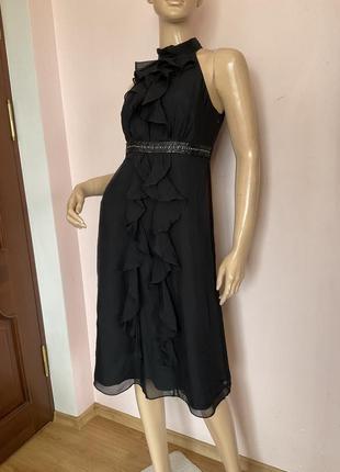 Чорна ошатна шовкова сукня/s/ brend monsoon6 фото