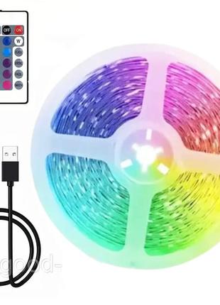 Светодиодная лента с bluetooth, 5м от usb, c пультом, 5050 / силиконовая гибкая rgb лента на клейкой основе