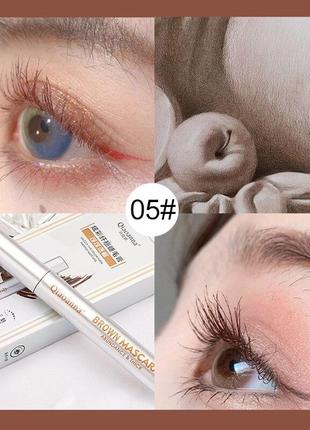 Водостойкая тушь для ресниц qiaoanna brown mascara коричневая 8g3 фото