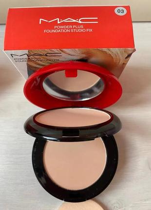 Пудра mac powder plus foundation studio fix 2в1 (тон №1,3)2 фото