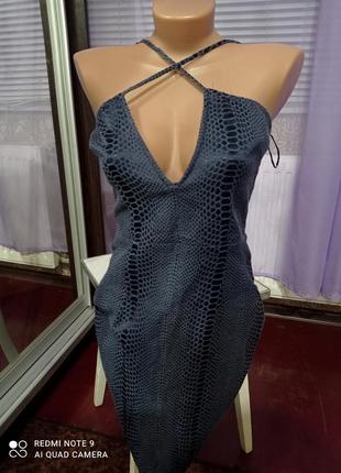 Сексуальна сукня зі зміїним принтом1 фото