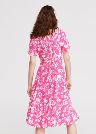 Сукня міді рожева у квіточку4 фото