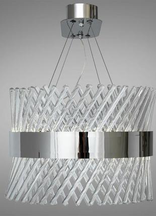 Підвісний led світильник на тросах зі скляними елементами2 фото