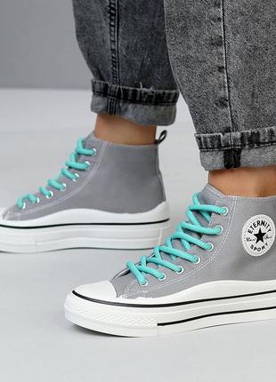 Кеди текстильні хайтопи1 фото