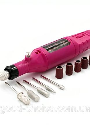 Фрезер для маникюра и педикюра 20000 об/мин, розовый / аппарат маникюрный / фрезер-ручка для ногтей