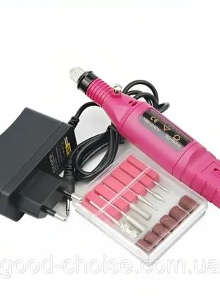 Фрезер для маникюра и педикюра 20000 об/мин, розовый / аппарат маникюрный / фрезер-ручка для ногтей10 фото