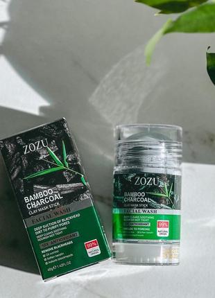 Очищаюча маска-стік проти чорних цяток та акне zozu bamboo charcoal, 40 г