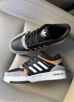 Кросівки кеды adidas drop step  black grey white orange  кеды кроссовки адидас чёрные и белые3 фото