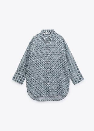 100% льняная  рубашка zara оригинал р.м