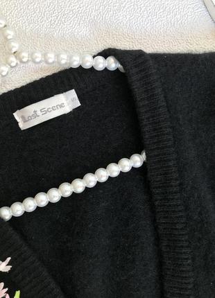 Фирменный стильный винтажный натуральный джемпер кардиган из шерсти5 фото