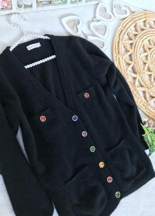 Фирменный стильный винтажный натуральный джемпер кардиган из шерсти4 фото