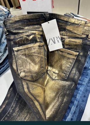 Джинси zara металізовані джинси zara3 фото