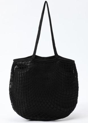 Сетчатая черная сумка-тоут вязаная сумочка  lefties2 фото