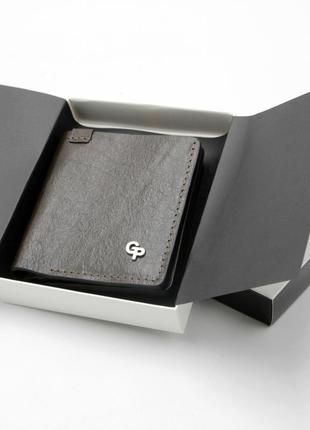 Брендовий чоловічий коричневий гаманець, портмоне gp метал магніт з однотонною монетницею