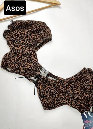 Топ жіночий в леопардовий тваринний принт від бренду asos s m