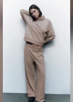 Брюки широкі з високою посадкою zara