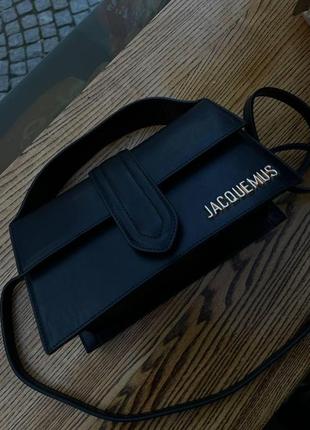 Жіноча сумка з екошкіри jacquemus le bambino black молодіжна, брендова сумка-клатч маленька через1 фото