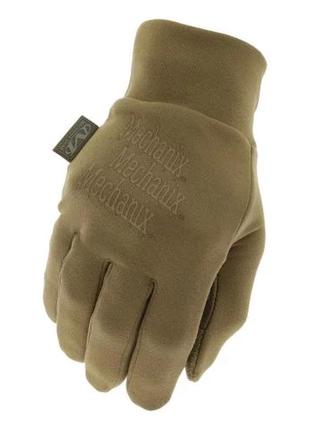 Рукавички тактичні зимові mechanix "coldwork ™ base layer coyote gloves" койот