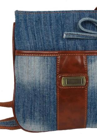 Наплечная джинсовая сумка fashion jeans bag синяя1 фото