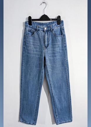 Джинси прямі з високою посадкою shein denim jeans1 фото