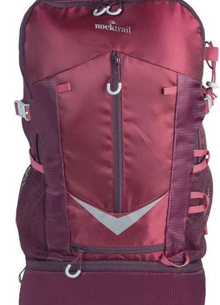 Легкий похідний рюкзак із дощовиком 30l rocktrail ian389063 бордовий2 фото
