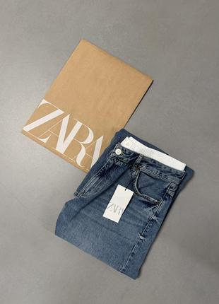 Джинси вільного крою zara super wide-leg trf з еластичним поясом9 фото